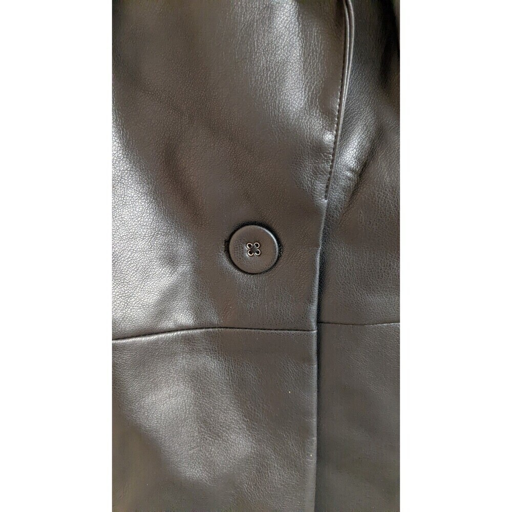 NEW~Cabi # 4495 "James Jacket" Black Faux Leather Vegan Blazer Jacket Small - Picture 11 of 16
